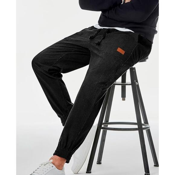 Mens Corduroy Joggers Drawstring Waist with Pockets size XL - Picture 5 of 6